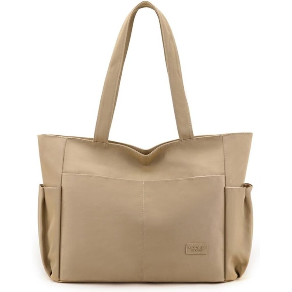 Women's Khaki Large Purse Tote Bag Lightweight Handbag Satchel Shoulder Bag